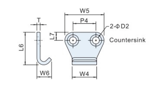 Picture of Fastener, Hook Plate, Stainless Steel 316, suits OF73LSS Over Centre Latch