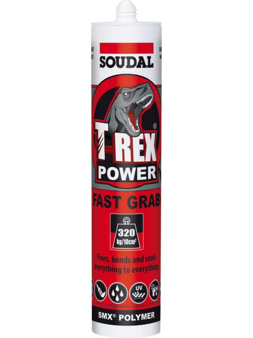 Picture of T-Rex Power Fast Grab, Bright White, 290ml, Polymer Sealant & Adhesive