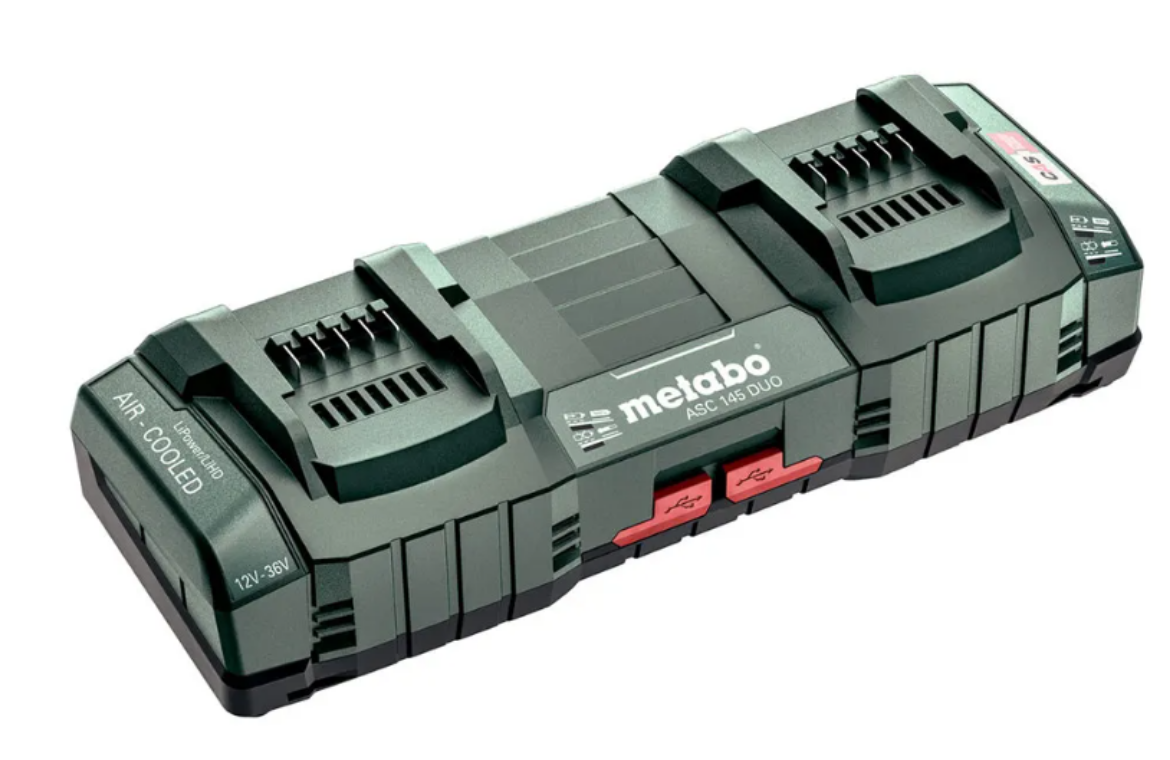 Picture of METABO 12 V - 36 V ASC 145 Duo Air-cooled Slide-on Battery Pack Super-fast (8 A) Twin Charger