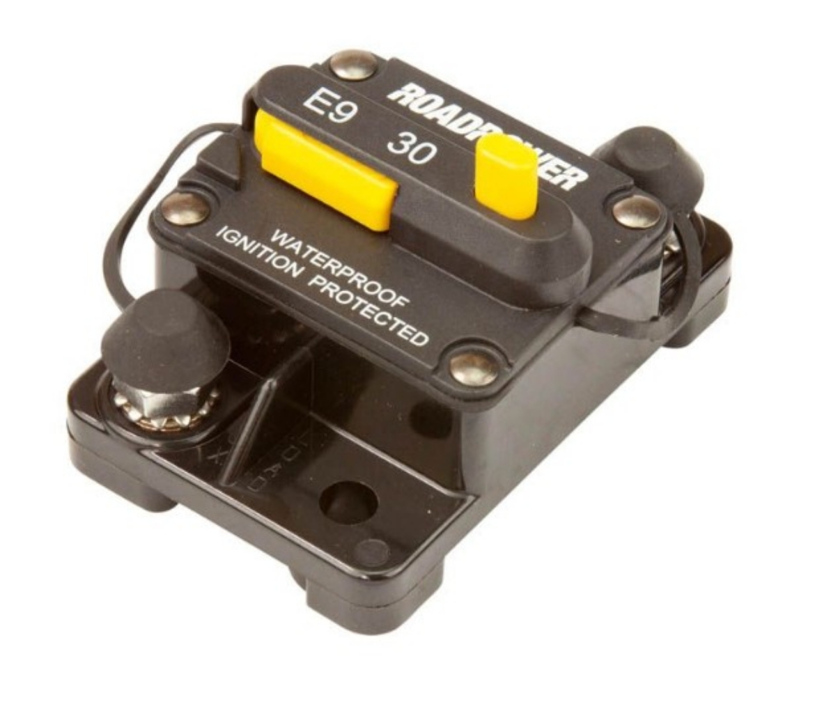 Picture of Thermal Circuit Breaker 12-48V 30A Manual Reset Ign. Protected Surface Mount IP67