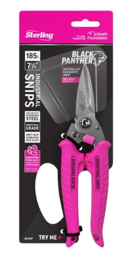 Picture of 185mm Sterling Pink Black Panther Industrial Snips