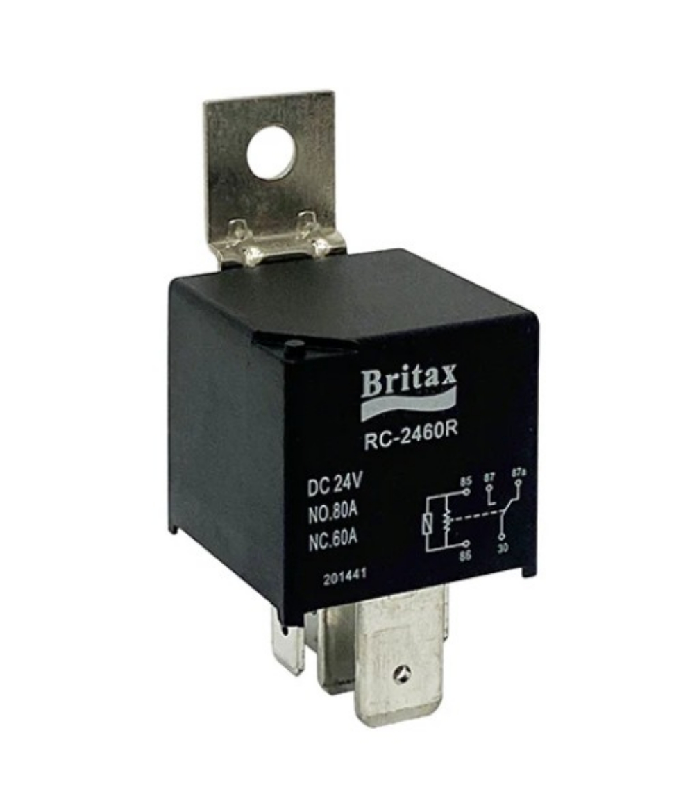 Picture of Relay Mini 24V 40/30A 5 Pin Change Over Resistor Protected 9.5mm Terminals 30, 87, 87a