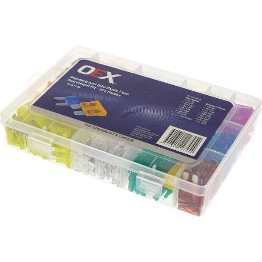 Picture of OEX STANDARD & MINI BLADE FUSE ASSORTMENT KIT - 371 PIECES, BAXTERS FTP107
