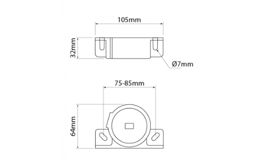 Picture of Reverse Alarm, 12/24V 82Db Light Duty, White Noise, Brigade