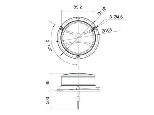 Picture of LOW PROFILE LED BEACON 10-30V 10 FLASH PATTERNS AMBER FIXED MOUNT