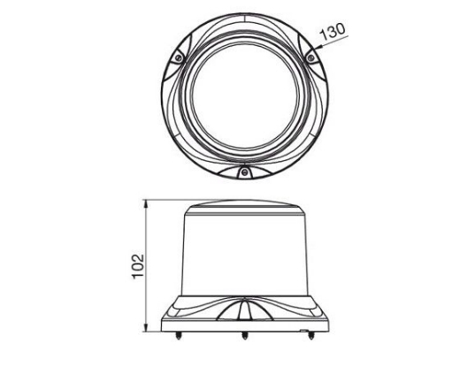 Picture of LED Beacon Revolver Mini Series 10-30V Amber Fixed Mount 64 LEDs 15W 5 Function SAE Class 1