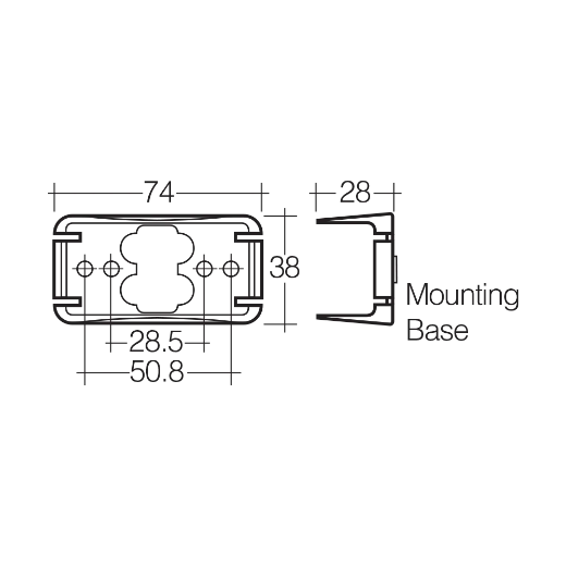 Picture of LED Clearance Light, Red/Amber, 9-33V, NARVA SIDE MARKER