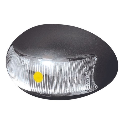 Picture of LED Clearance Light Amber 10-30V 2 LED Oval 60x37mm Lens Clear Base Black 0.5mt Lead