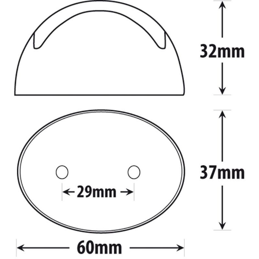 Picture of LED Clearance Light Red 10-30V 2 LED Oval 60x37mm Lens Clear 0.5mt Lead