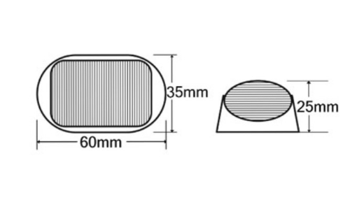 Picture of LED Clearance Light White 10-30V Clear Lens 60x35mm 2.5mt Lead Blister Pack