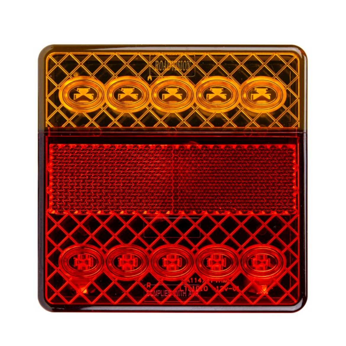 Picture of LED Rear Combination Lamp 10-30V Stop/Tail/Ind/Reflect Surface Mount 100x100mm, Roadvision