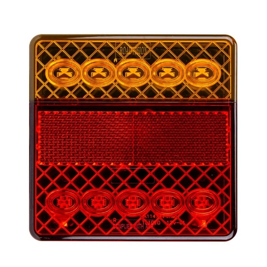 Picture of LED Rear Combination Lamp 10-30V Stop/Tail/Ind/Reflect Surface Mount 100x100mm, Roadvision