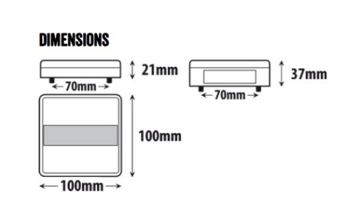 Picture of LED Rear Combination Lamp 10-30V Stop/Tail/Ind/Reflect Surface Mount 100x100mm, Roadvision