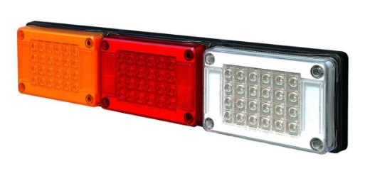 Picture of LED Rear Combination Lamp 10-30V Stop/Tail/Ind/Rev Jumbo Triple Surface Mount 604x132mm, Roadvision