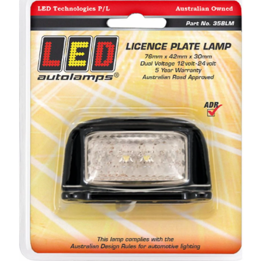 Picture of LED Licence Plate Lamp 10-30V Surface Mount Black Body