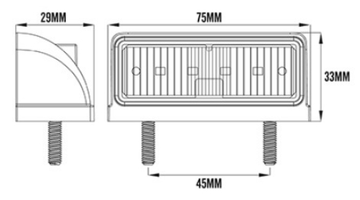 Picture of LED Licence Plate Light 10-30V 4 LED 75 x 29 x 33mm Rear Mount Black