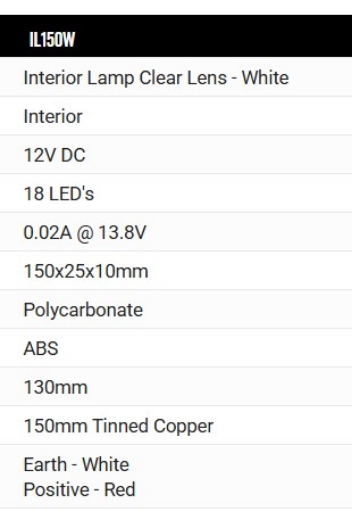 Picture of Lamp, Interior strip, LED, 150mm
