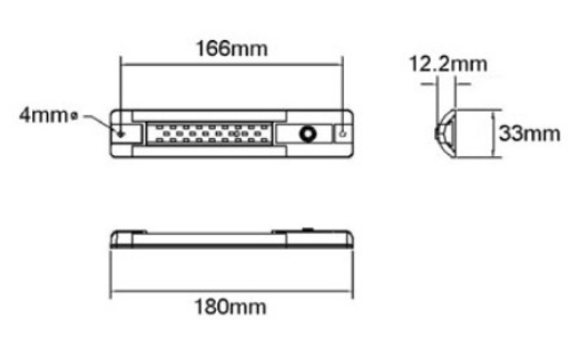 Picture of LED Interior Strip Lamp White 10-30V 24 LED 2W 144lm with Switch 180mm IP67