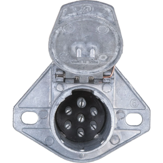 Picture of Trailer Socket, 7 Pin, Large, Metal, Mounted Flange
