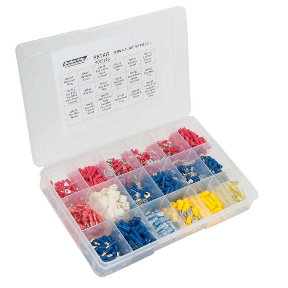 Picture of Crimp Terminal Kit, 785pcs 18 x Popular Pre-Insulated Crimp Terminals Clear Case
