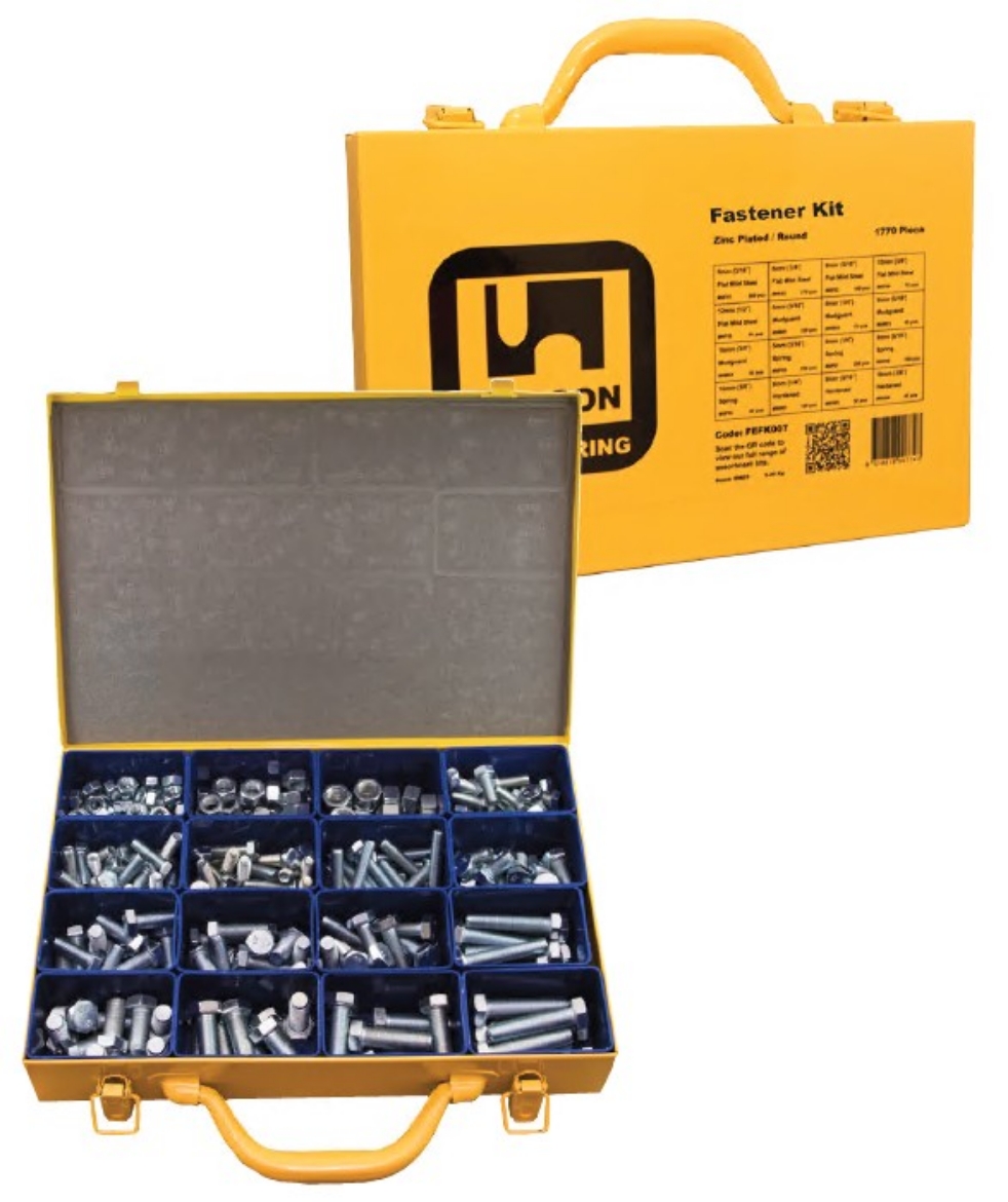 Picture of Kit, Assortment, Bolt Nut Washer, Metric Fine 8,10,12mm, (20-50MM Long), Class 8.8, Zinc Plated