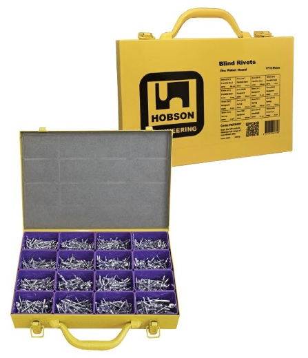 Picture of Kit, Assortment Rivet, 3.2-4.8mm (6-15mm long), Aluminium, 1150 Piece