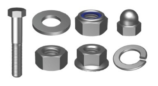 Picture of Kit, Assortment, Bolt Nut Washer (Set Screw), 12mm (25-65mm long) Metric, Class 8.8, Zinc Plated