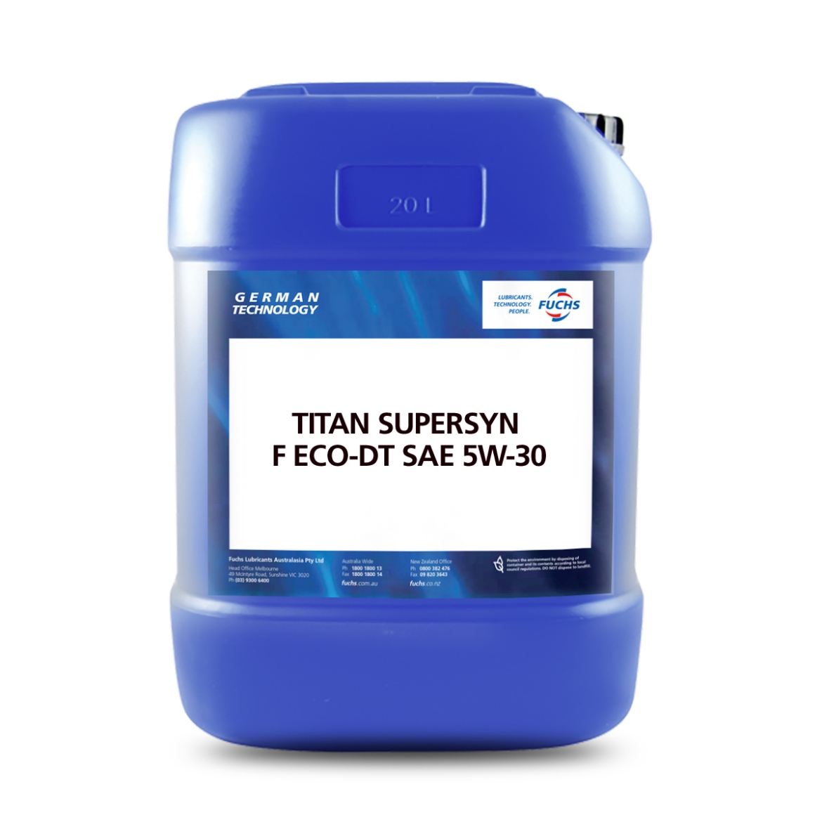 Picture of Engine Oil, Fuchs, TITAN Supersyn F Eco-DT SAE 5W-30, 20L, Suit Ford Ranger