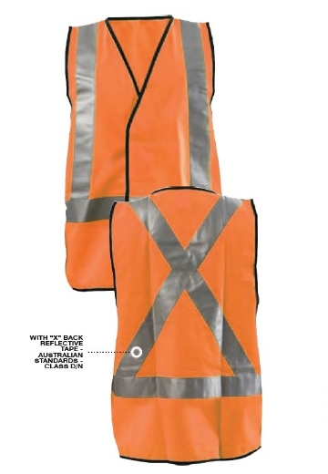Picture of FLURO X BACK SAFETY VEST, LARGE - DAY/NIGHT USE, ORANGE