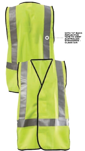 Picture of FLURO H BACK SAFETY VEST, 2XL - DAY/NIGHT USE, YELLOW