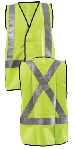 Picture of FLURO X BACK SAFETY VEST, LARGE - DAY/NIGHT USE, YELLOW