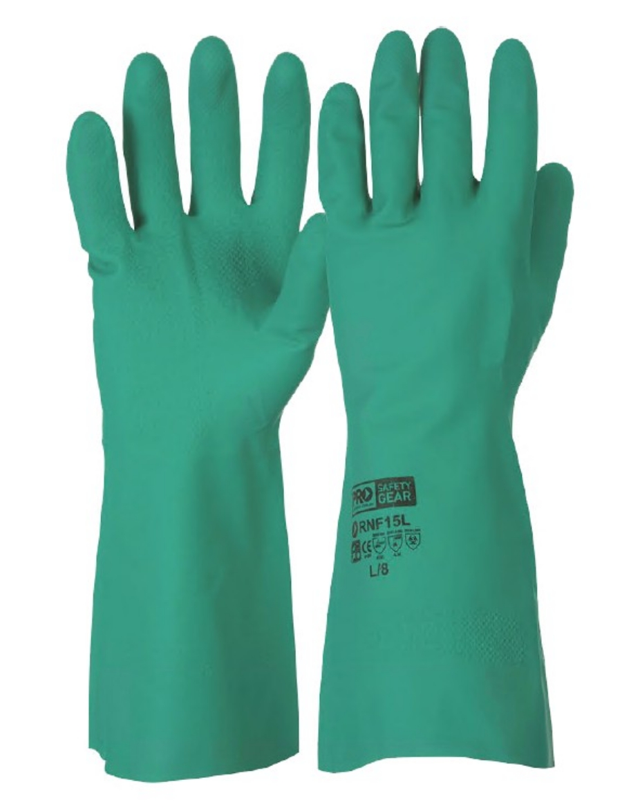 Picture of 33CM GREEN NITRILE CHEMICAL GLOVES SIZE 3XL (11)