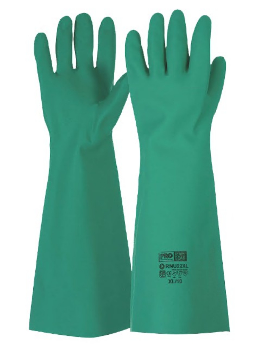 Picture of 45CM GREEN NITRILE CHEMICAL GLOVES SIZE XL (10)