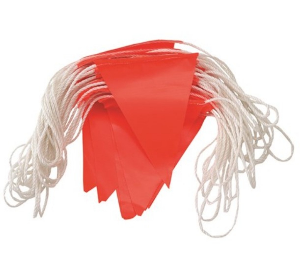 Picture of DAY BUNTING ORANGE, 30M, Reusable High Strength Nylon Rope, 45 flags