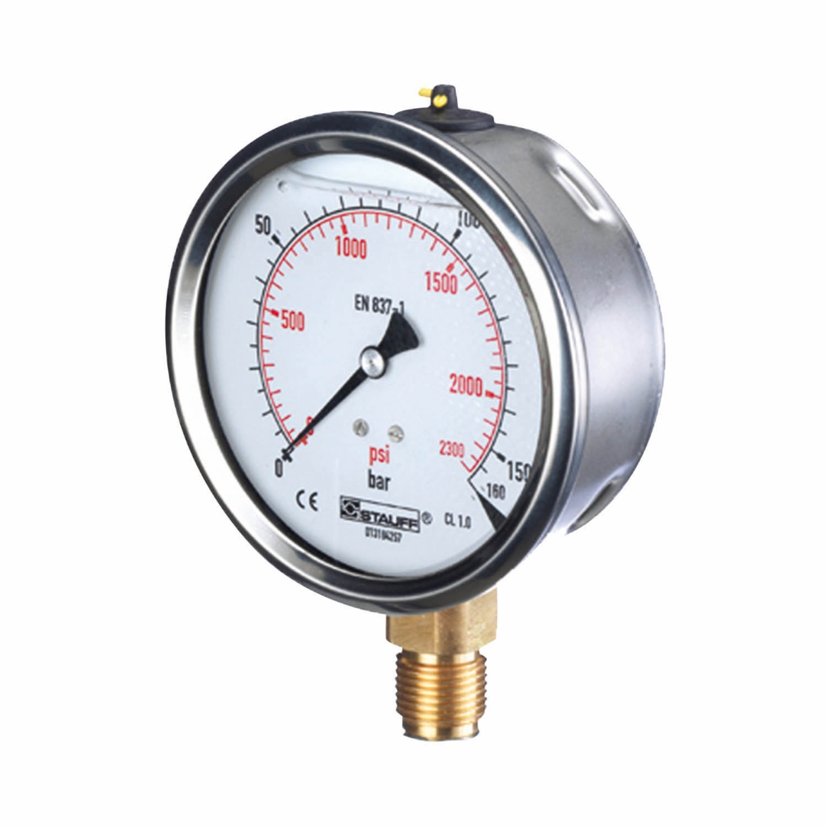 Picture of Pressure Gauge, 63mm Bottom Entry, 0-700Bar/10,000psi, 1/4" BSPP