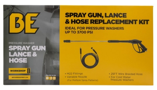 Picture of Hose Kit, suit Petrol Pressure Washer, Gun & Lance, 10m x 1/4" R2 Steel Braided Hose, up to 3100psi