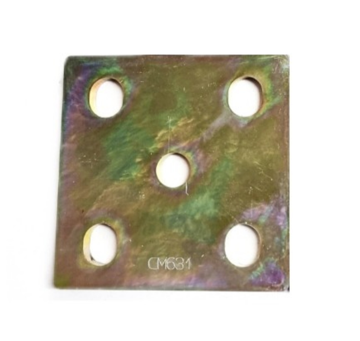 Picture of Fish Plate, (Plated) - 130mm x 130mm x 10mm - M16 holes - Suits: 60-65mm U-bolts and 60mm Springs