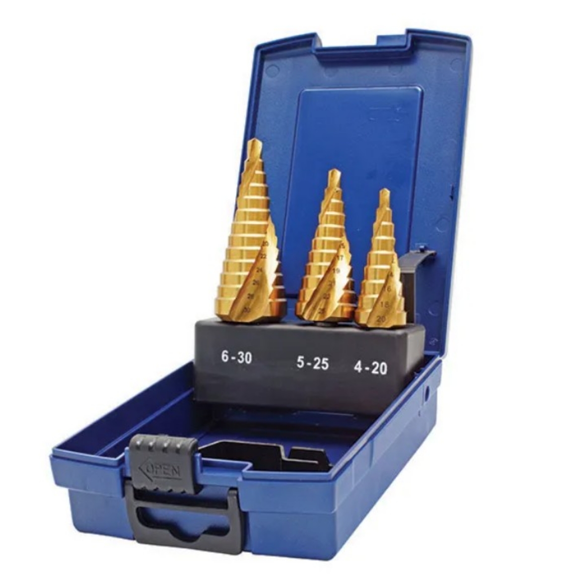 Picture of HOLEMAKER SPIRAL FLUTE STEP DRILL SET, 3 PIECE, 4-20MM / 5-25MM / 6-30MM