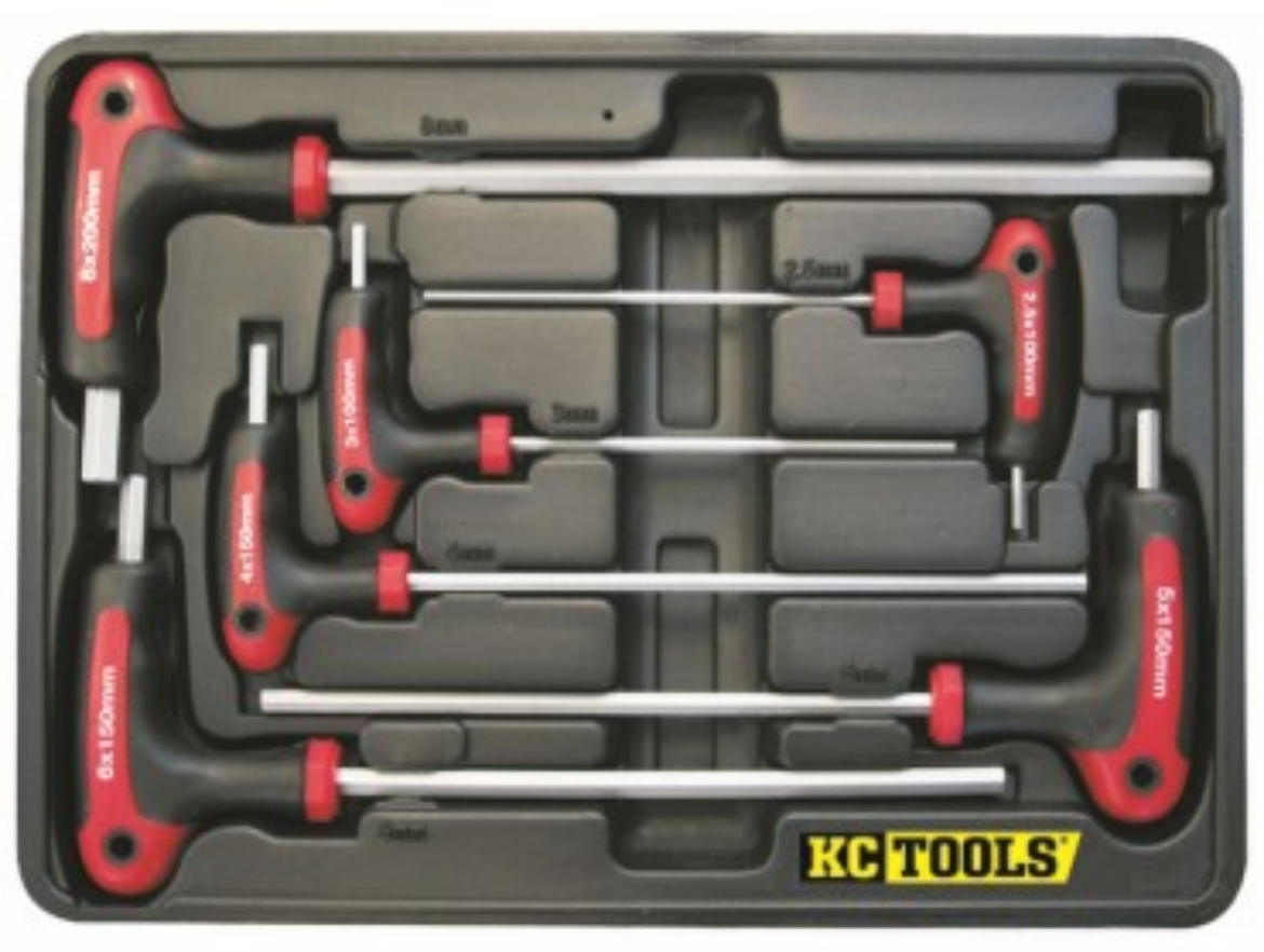 Picture of 9 Piece T-Handle Hex Key Set With Ball End AF