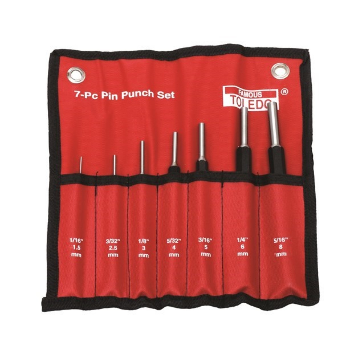 Picture of TOLEDO Heavy Duty Pin Punch Set, 7 Pce, 1.5mm-8mm