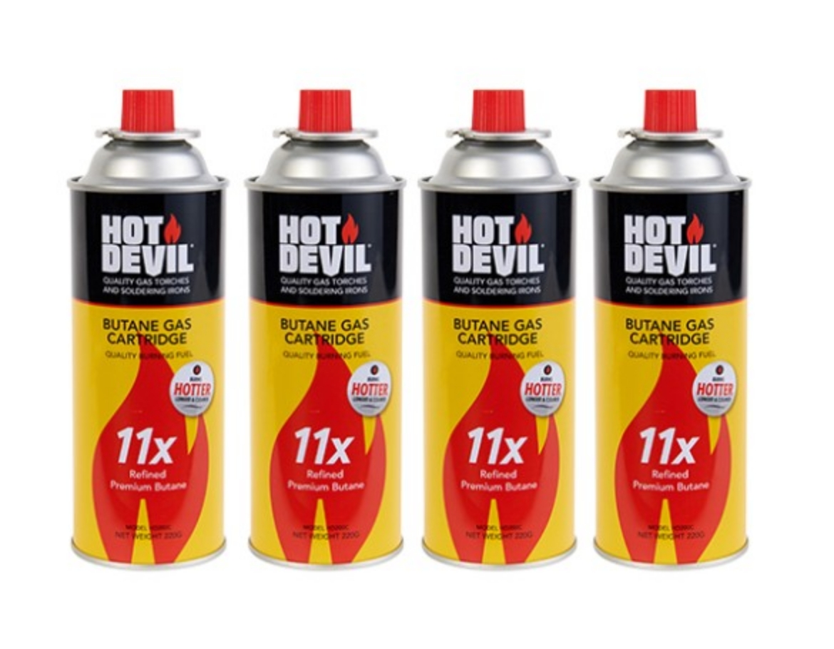 Picture of Butane, Gas, Hot Devil, 220g, Pkt.4, Hot Devil