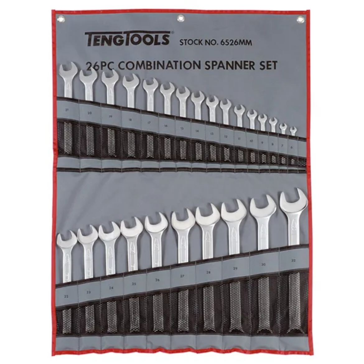 Picture of TENG COMBINATION SPANNER SET W/WALLET, METRIC, 26PCE, 6-32MM