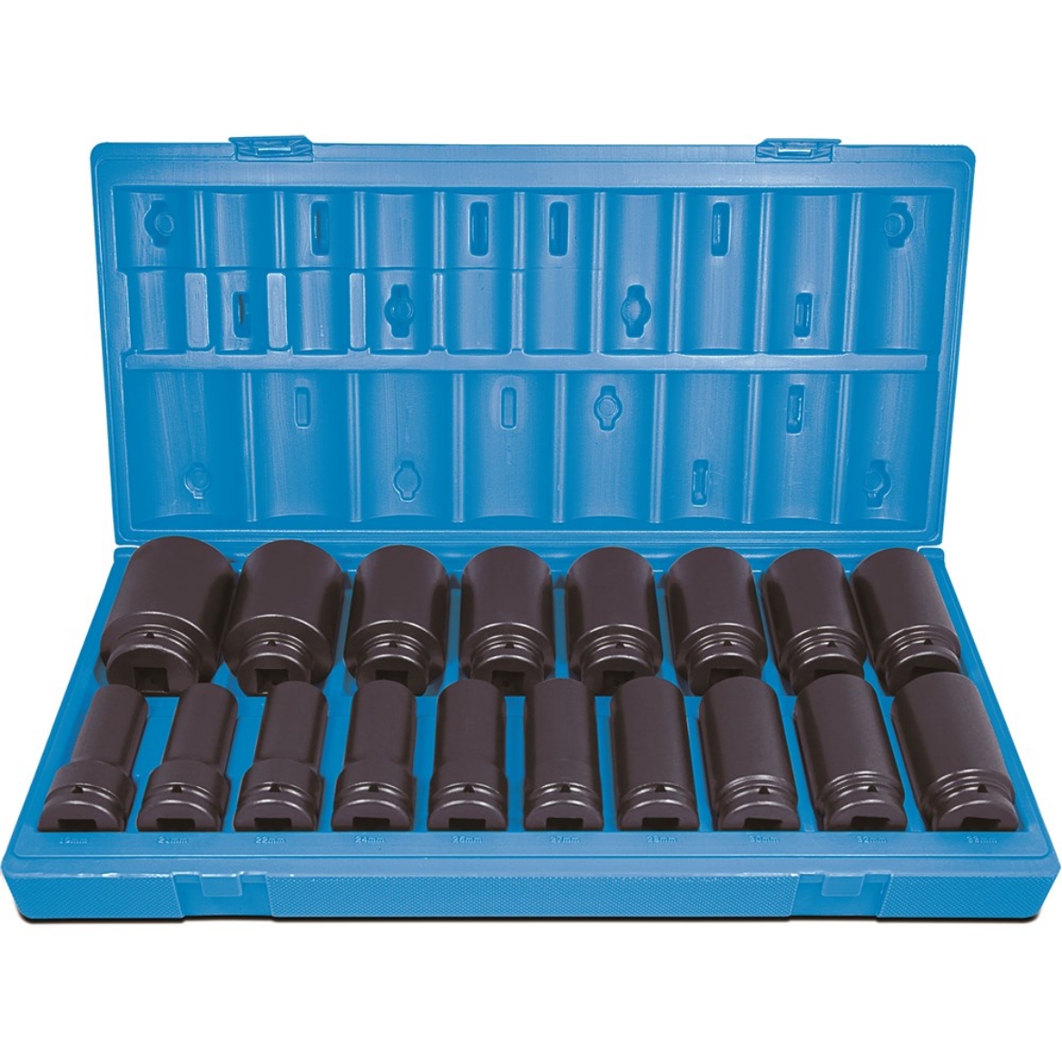 Picture of Socket Set, 3/4" Drive, Metric Deep Impact, 18 Piece, 19-50mm