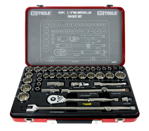Picture of Socket Set, 1/2" Drive, Imperial & Metric, 43 Pce