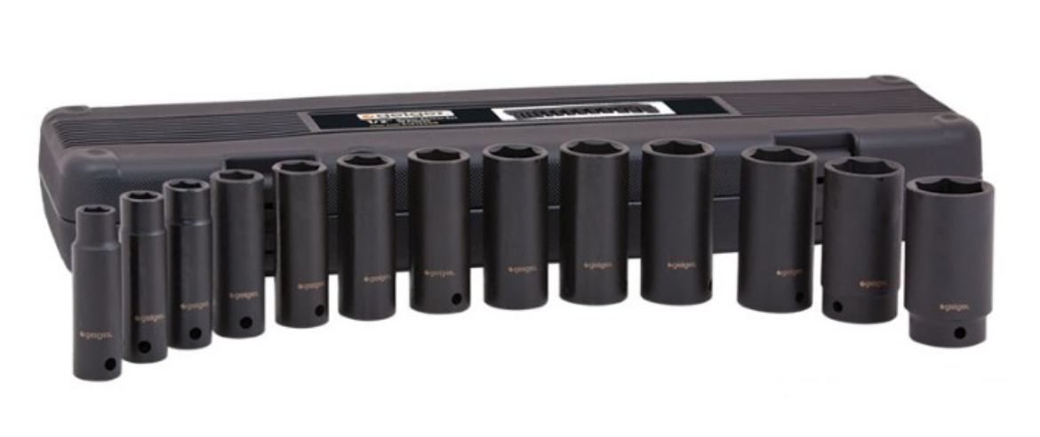 Picture of Socket Set, 1/2" Drive, Metric Deep Impact, 13 Pce, Geiger