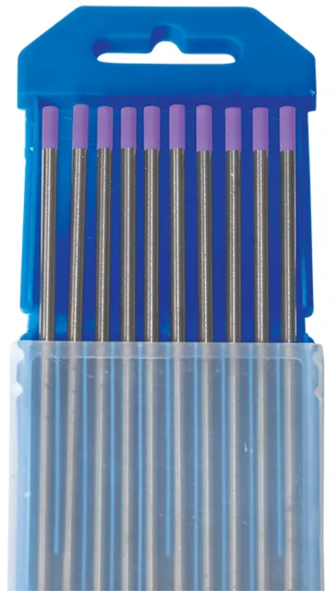 Picture of Tungsten Electrodes 3.2mm, Purple, Suitable for DC (Steel/Stainless), AC (Aluminium), Pkt.10