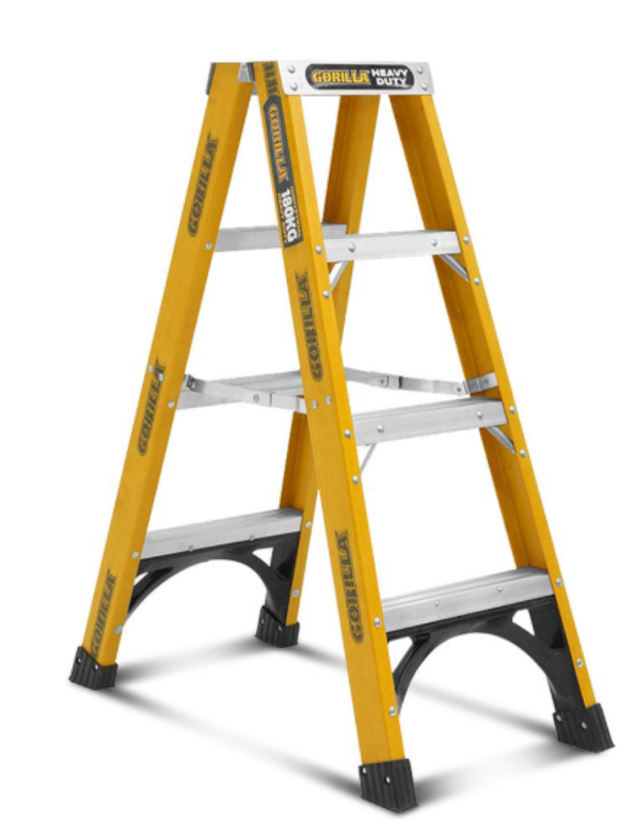 Picture of Double sided A-frame ladder 1.2m (4ft) Fibreglass 180kg Heavy Duty Industrial-GORILLA