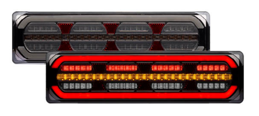 Picture of LED Rear Combination Lamp 10-30V Stop/Tail/Ind/Rev/Ref Glowtech Tail 390x105x39mm