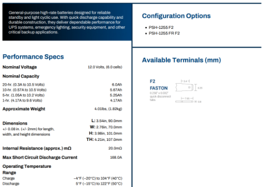 Picture of Battery, Powersonic, AGM, 12V/6ah