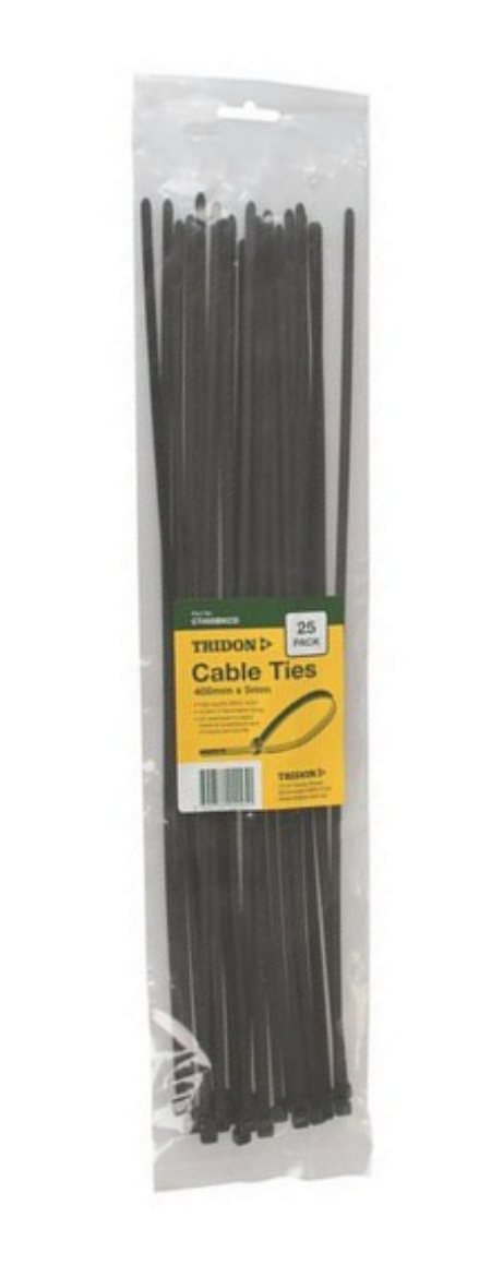 Picture of Cable Ties, Black, 450mm x 5mm, Pkt.25